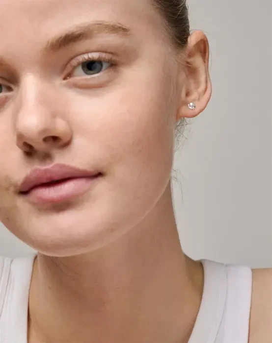 Organic Clover Mini Studs - Sølvfarvet
